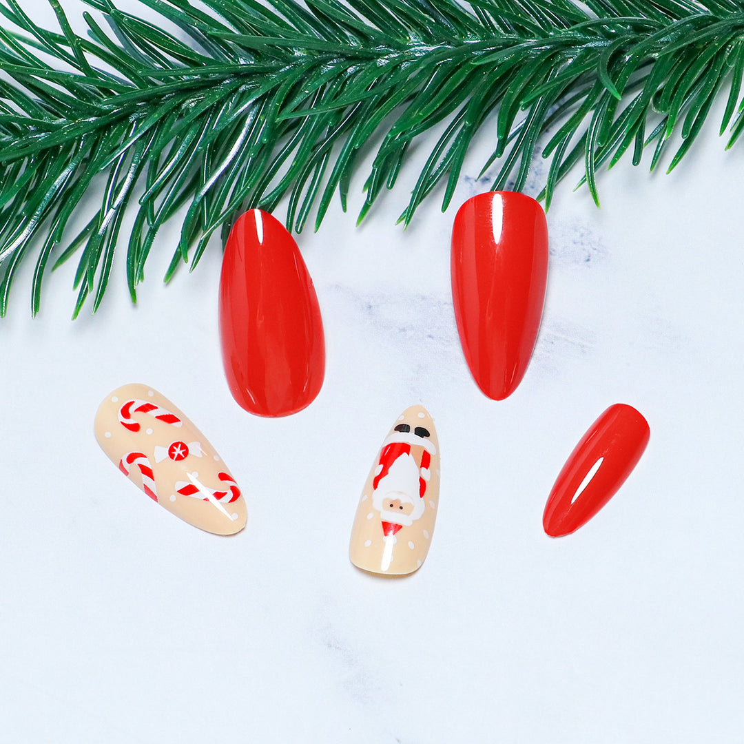 Festliches Santa Claus Press-On Nagelset Karnz