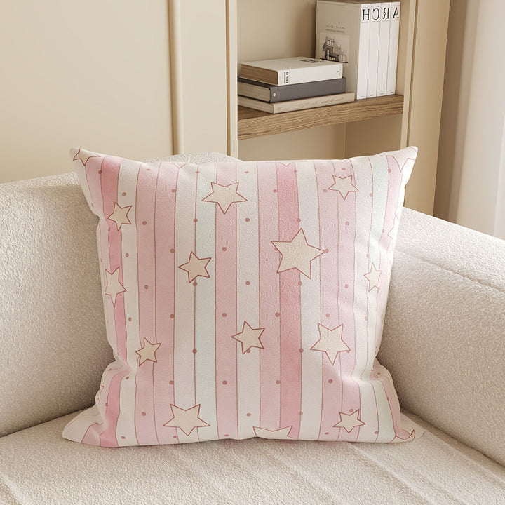 Square Plush Decorative Cushion Pillow with Illustrated House 'Room' Motif