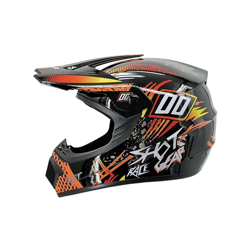 Vollgesicht-Motocross-Helm mit verlängertem Visier und verstärktem Kinnschutz Karnz