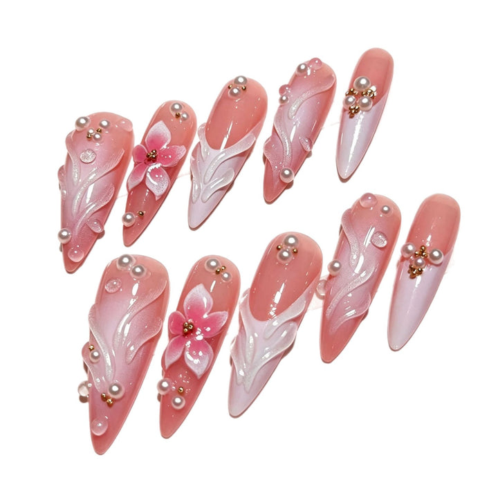 Blumen Design Presse-On Nagelspitzen Karnz