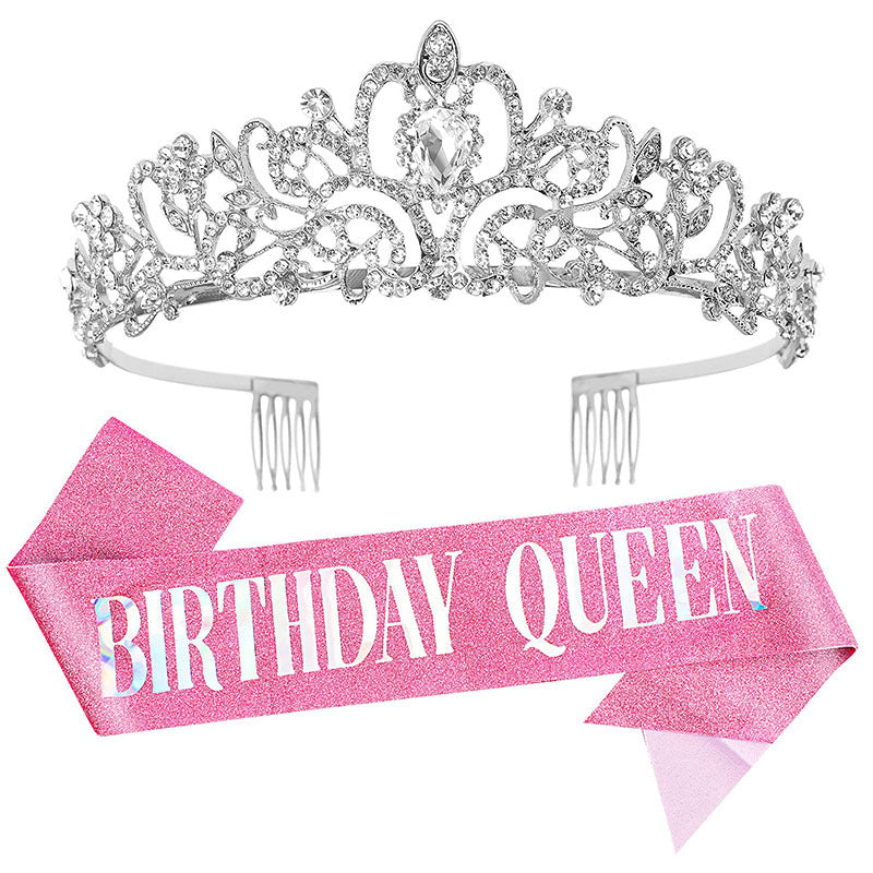 Damen Festliche Tiara mit schimmernden Strasssteinen Karnz