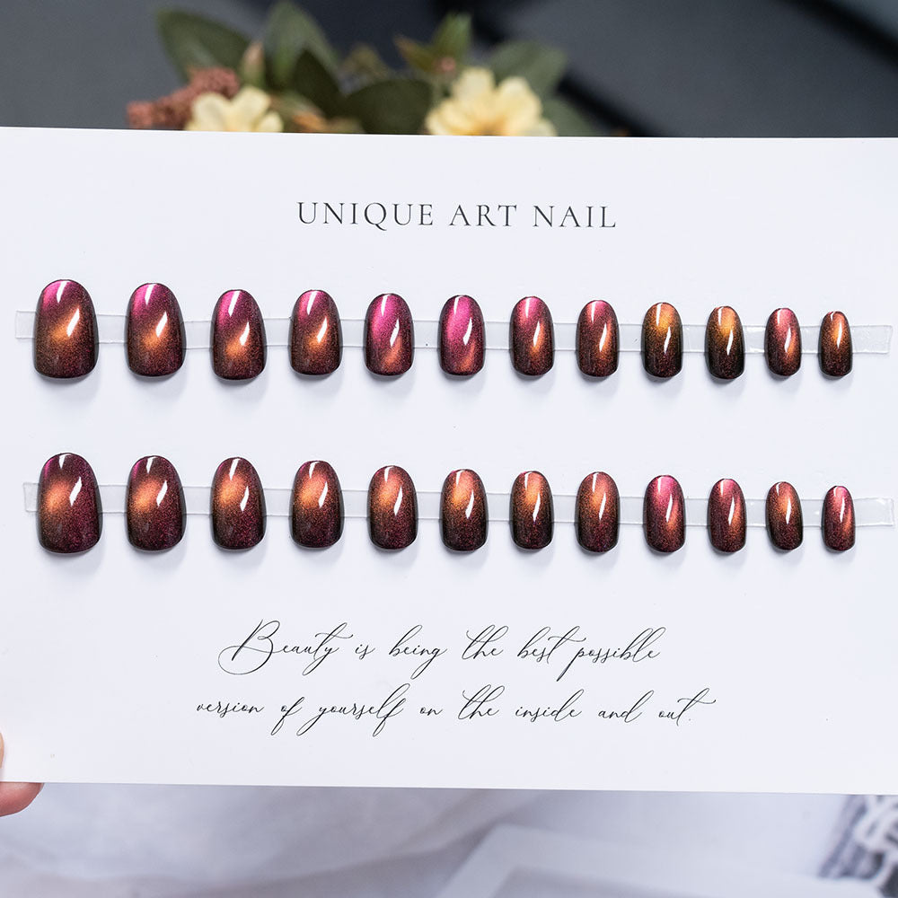 Glänzendes, langanhaltendes Press-On-Nagelset