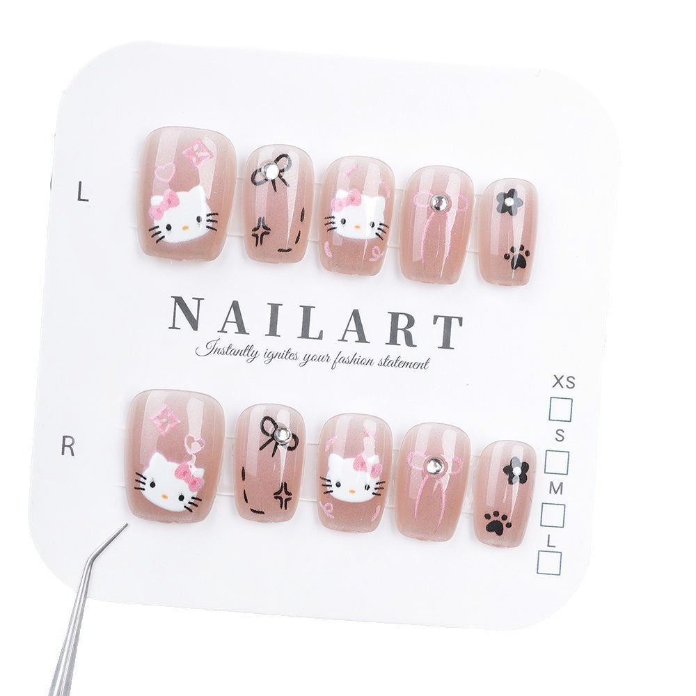 Verspieltes Charakter-Themen Press-On Nagel Set Karnz