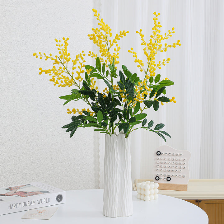 Künstlicher Mimosenzweig mit detaillierten Blüten und Blättern Karnz