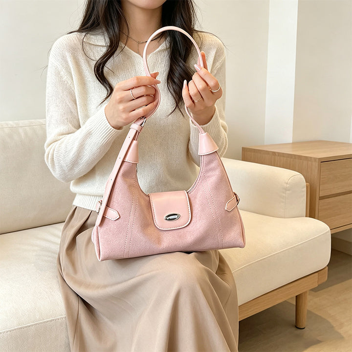 Stylische Wildleder-Schultertasche Karnz