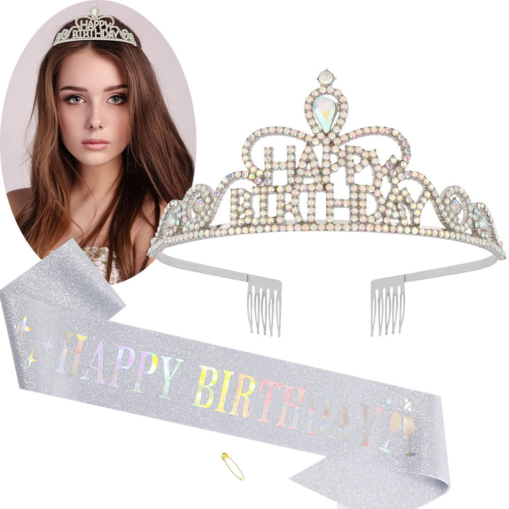Damen Funkenkrone mit „Happy Birthday“ Schriftzug Karnz