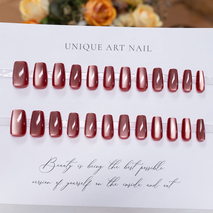 Premium Press-On-Nagelset mit glänzendem Finish