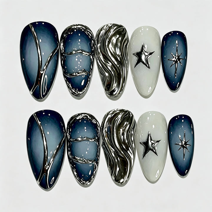 Himmelsthema Press-On Nagelkunst Set