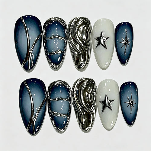 Himmelsthema Press-On Nagelkunst Set
