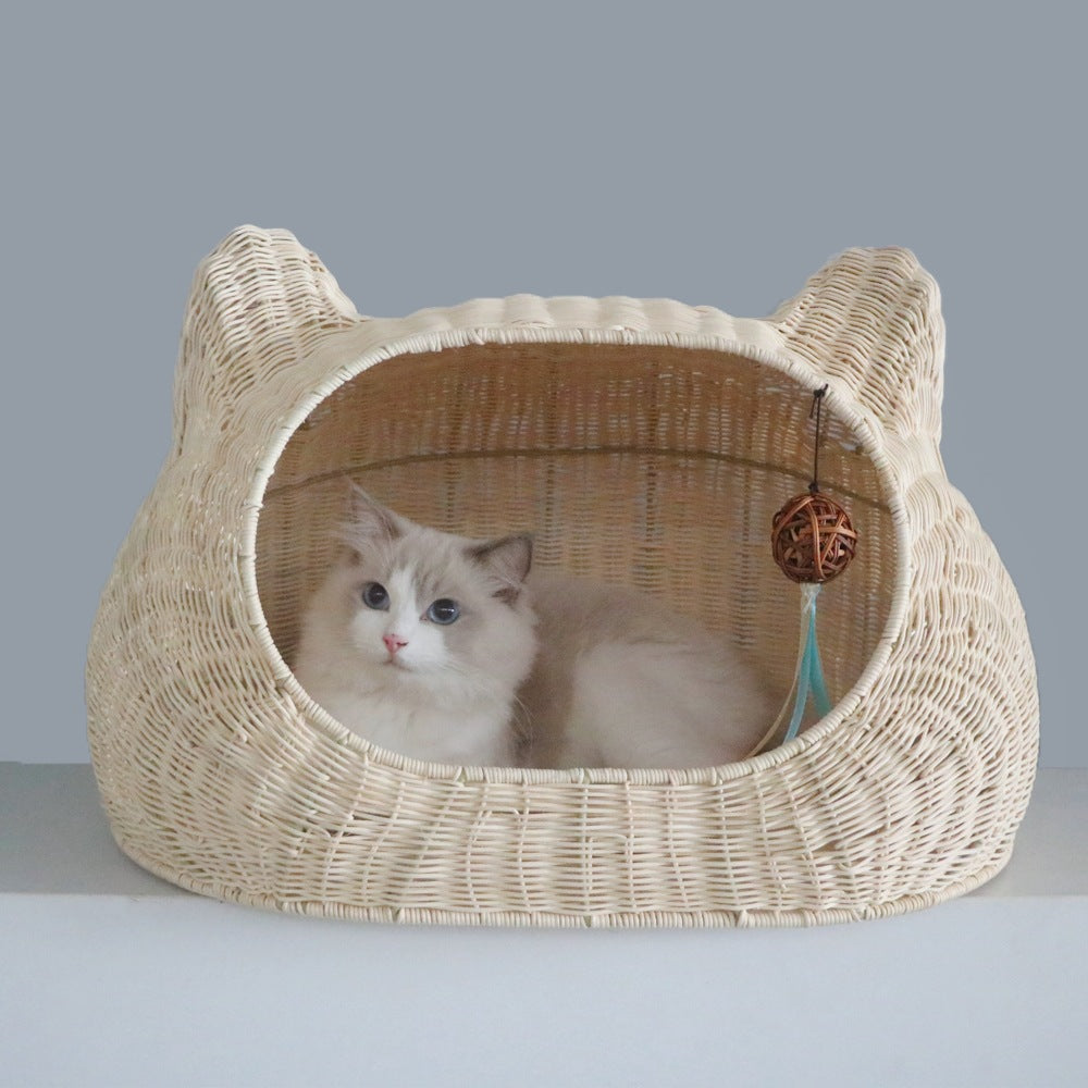 Gemütlicher Katzenkorb mit Ohrendesign Karnz
