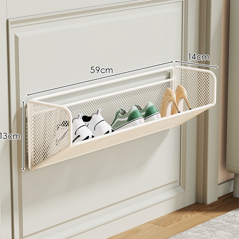 Wandmontierter Klapp-Slim-Mesh-Schuhorganizer-Regal für schmale Eingänge