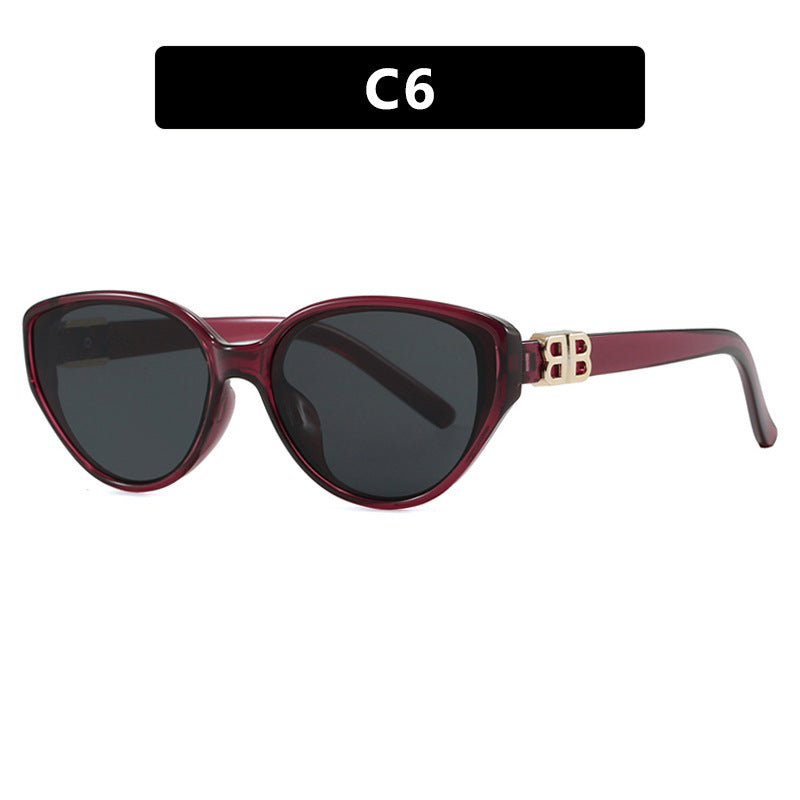 Damen modische Cat-Eye Sonnenbrille mit elegantem Metallrahmen und UV-Schutz Karnz