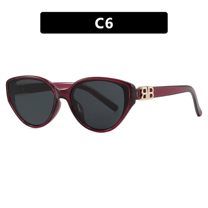 Damen modische Cat-Eye Sonnenbrille mit elegantem Metallrahmen und UV-Schutz Karnz