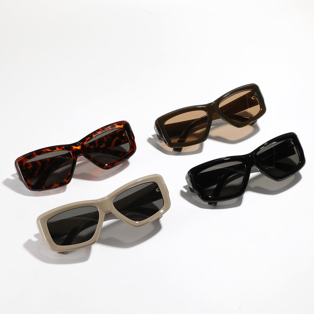 Damen oversized geometrische Sonnenbrille mit modernem Rahmen Karnz
