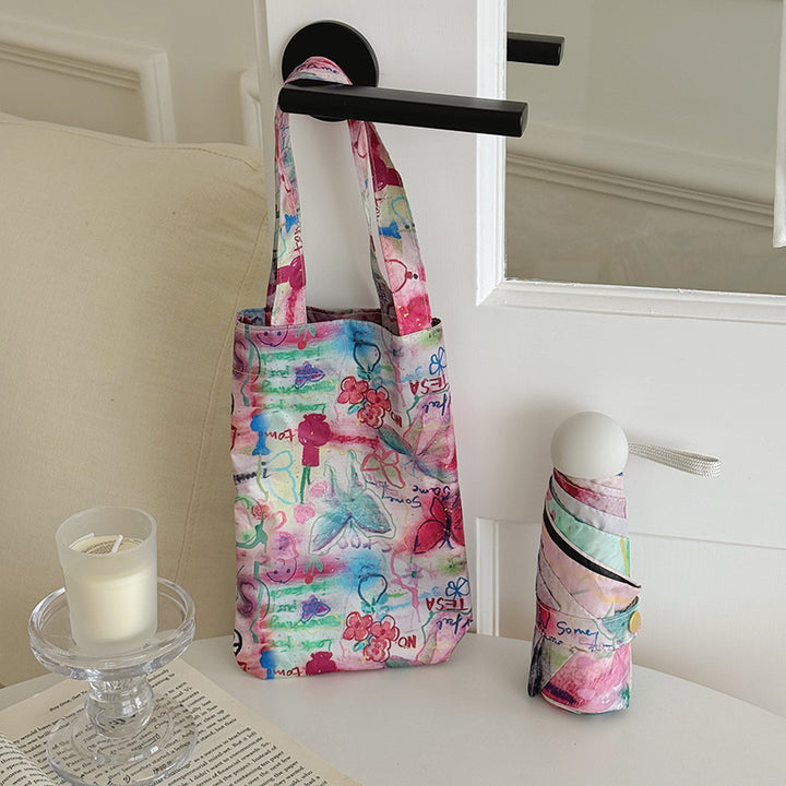 Damen Faltbare Designertasche mit kreativem Kunstmotiv Karnz
