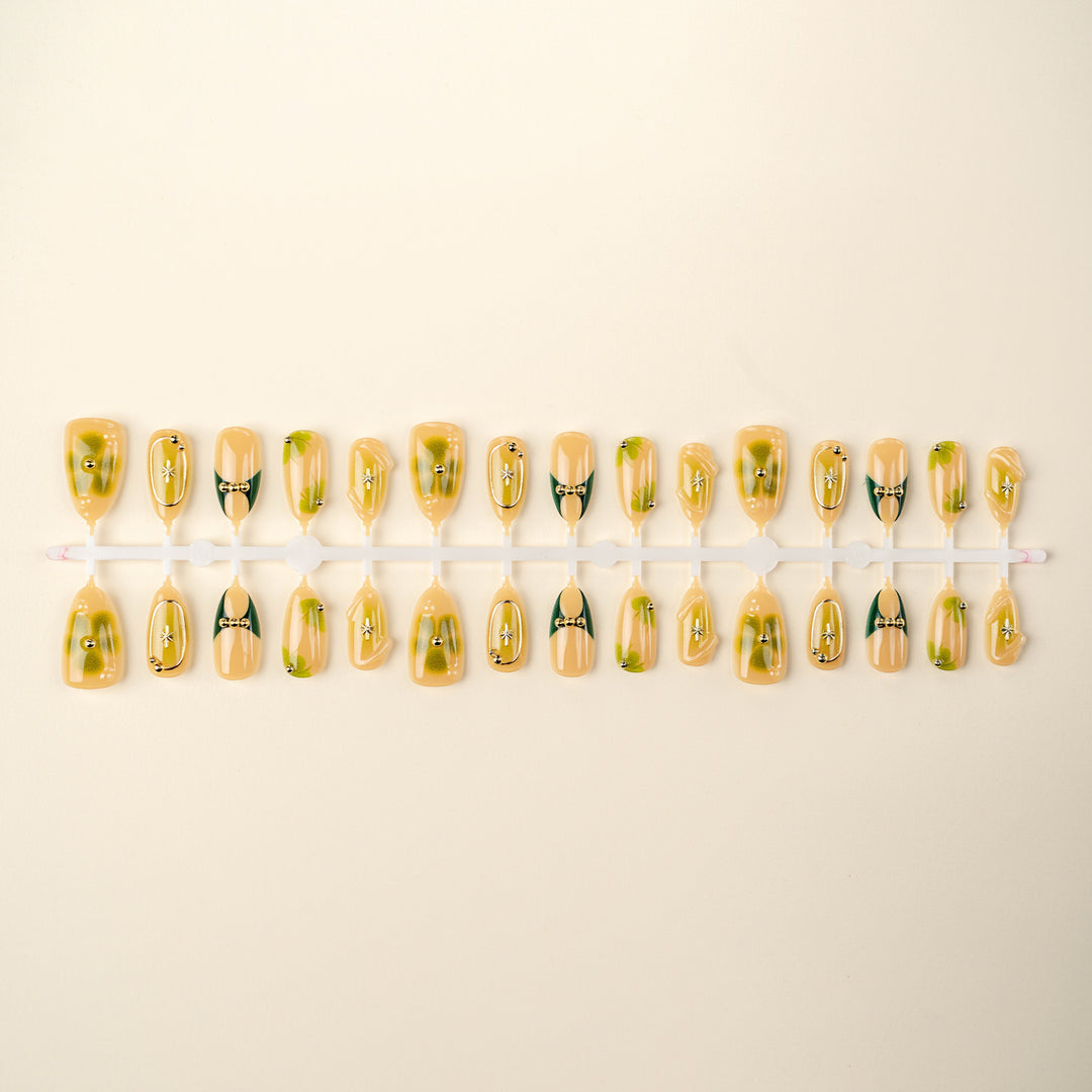 Elegante botanische Nagelkunst Karnz