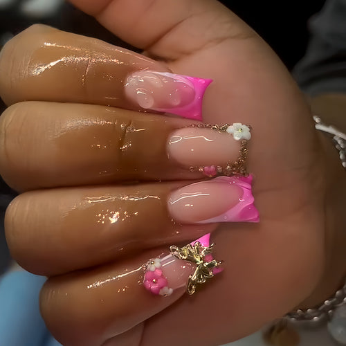 Künstlerische 3D Blumen Nagelverstärkungen Karnz