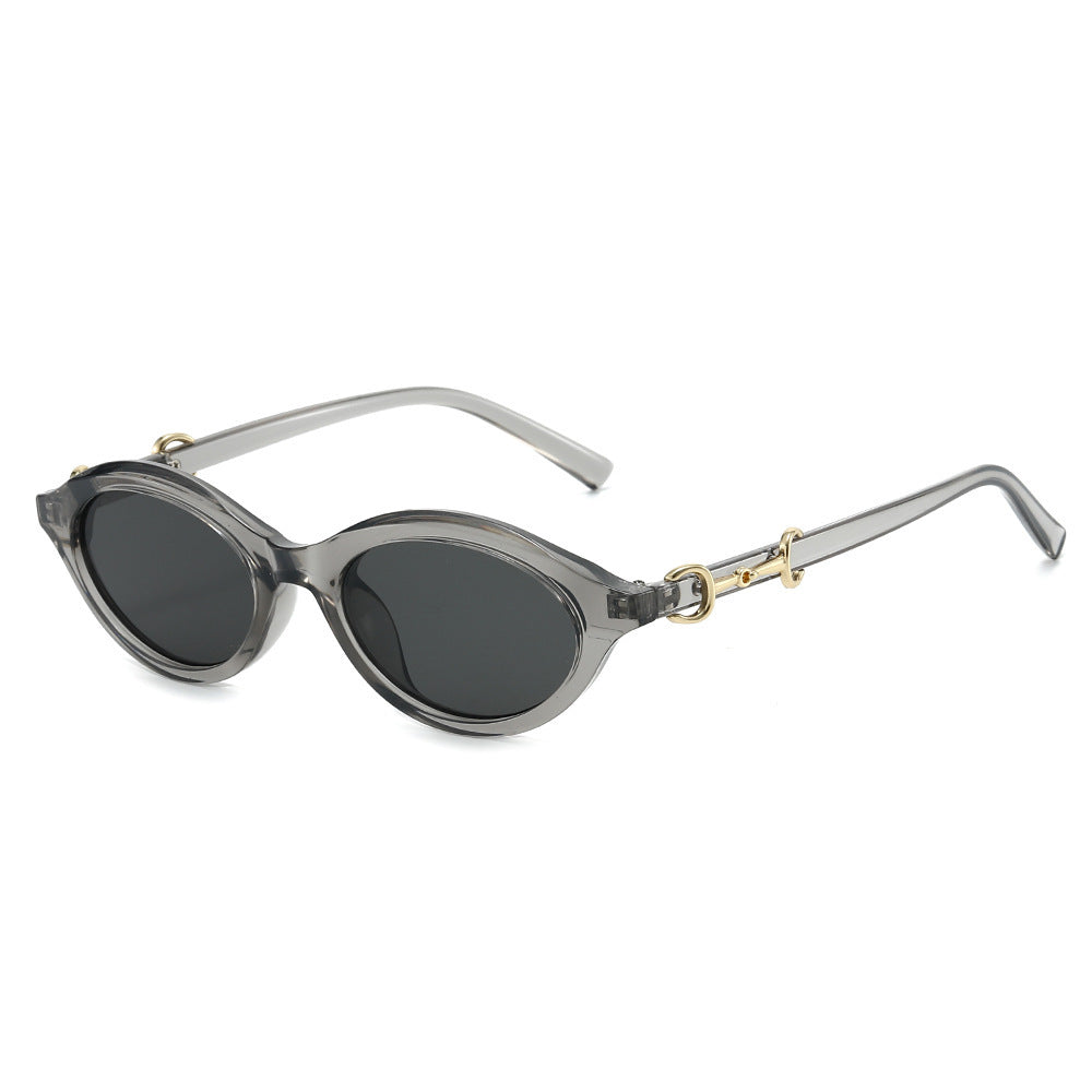 Modische Retro Oval Sonnenbrille Karnz