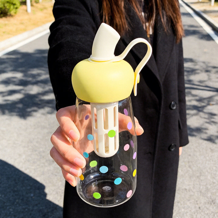 Damen Trinkflasche mit integriertem Fruchtfilter und praktischem Tragegriff Karnz
