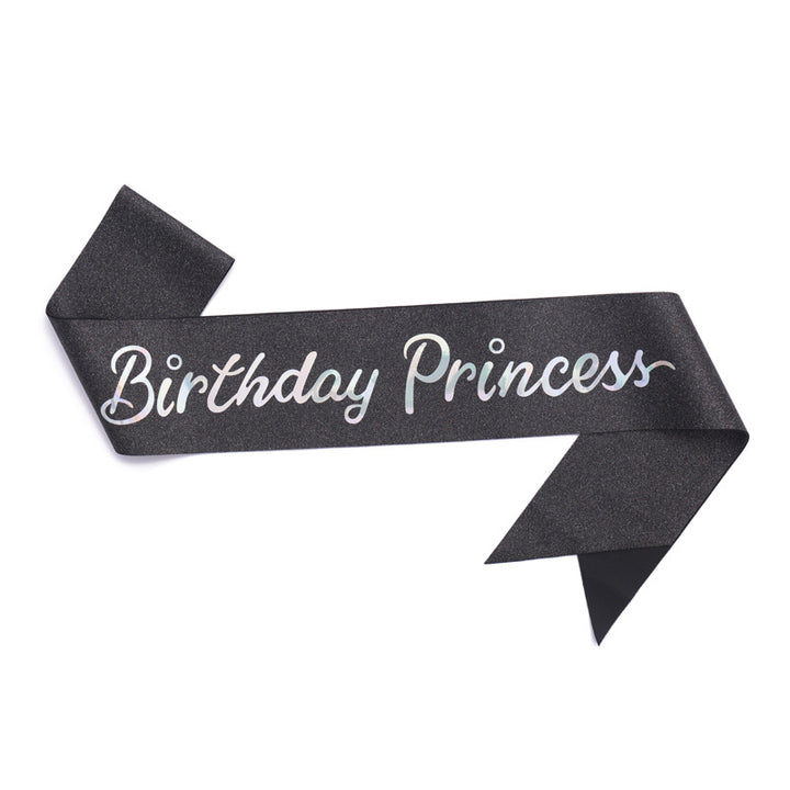 Damen Glitzernde Prinzessinnenkrone mit Birthday Princess Schärpe Karnz