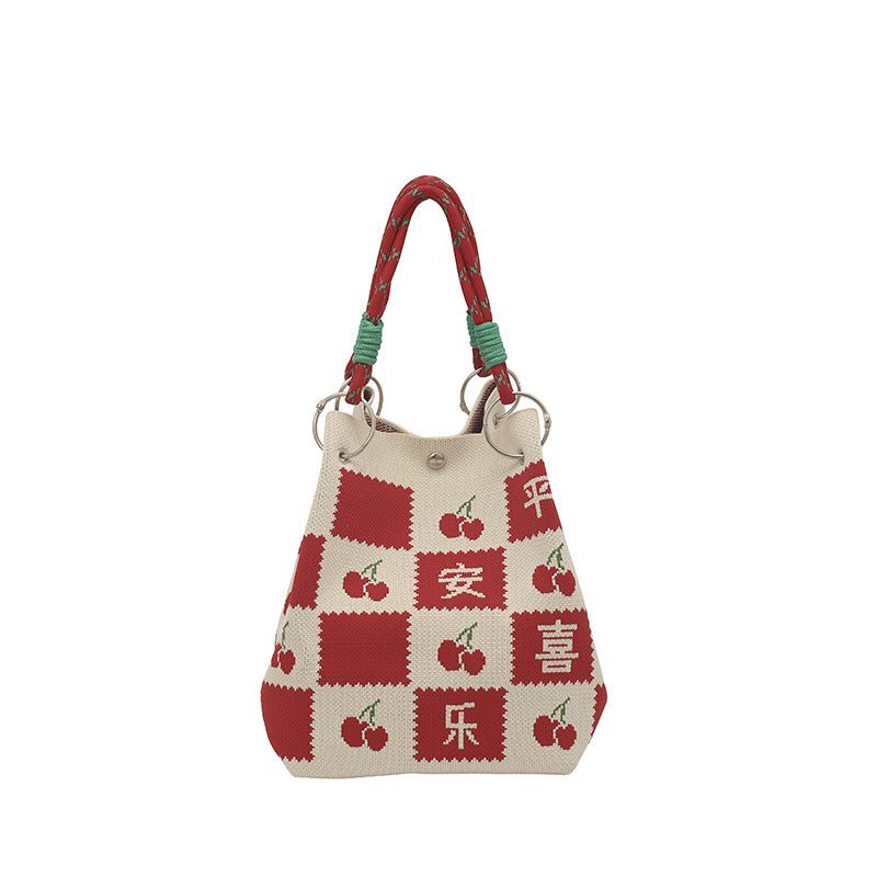 WoFloral Print Texturiertes Handtasche Karnz