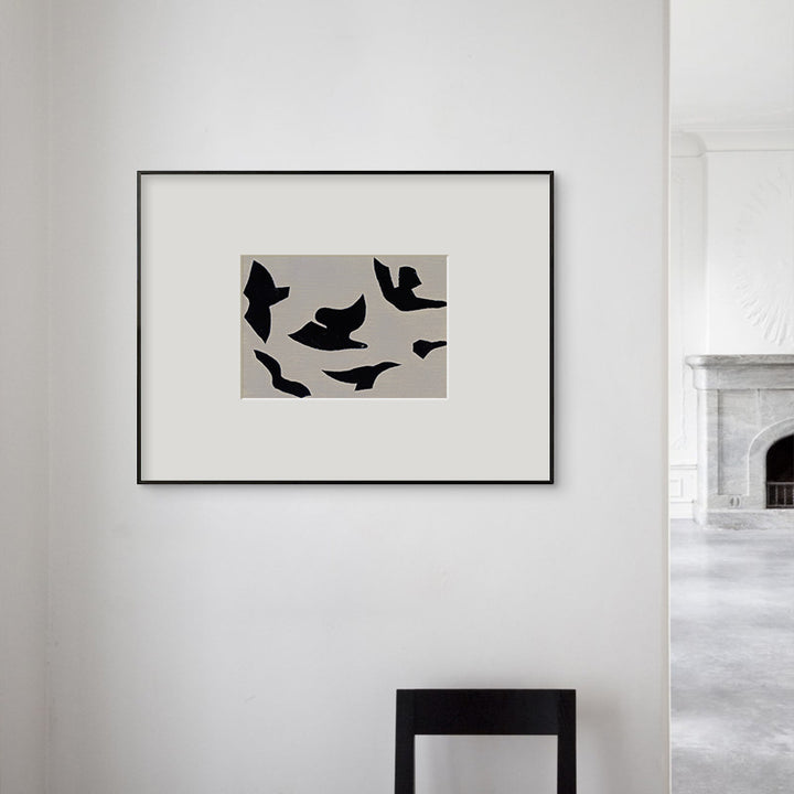 Rahmenloses abstraktes Vogelkunstwerk