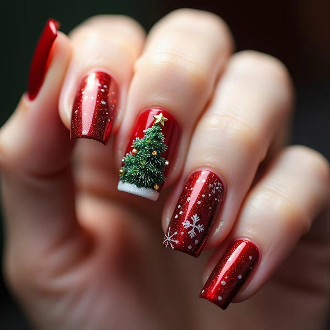 Kunstnägel Im Festlichen Weihnachtsdesign Karnz