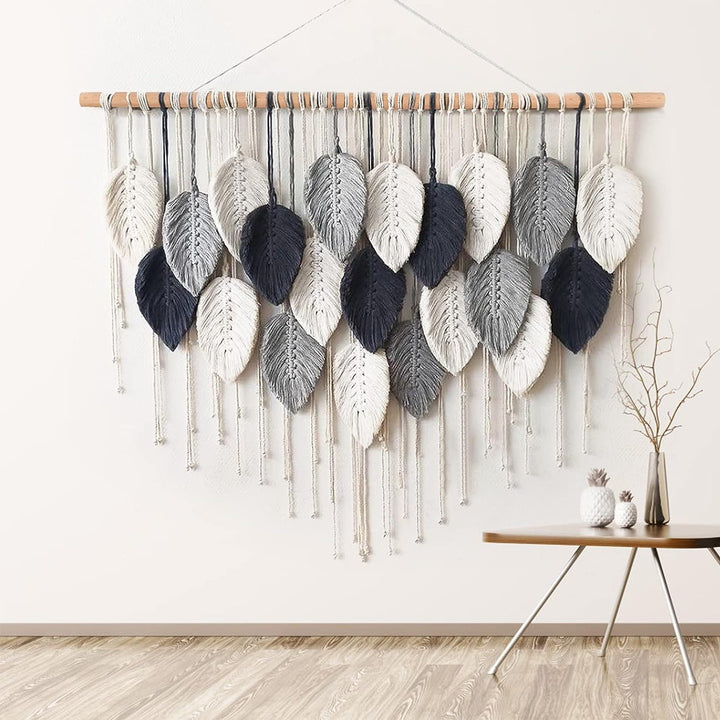 Macrame-Blatt-Wandbehang-Teppich Karnz