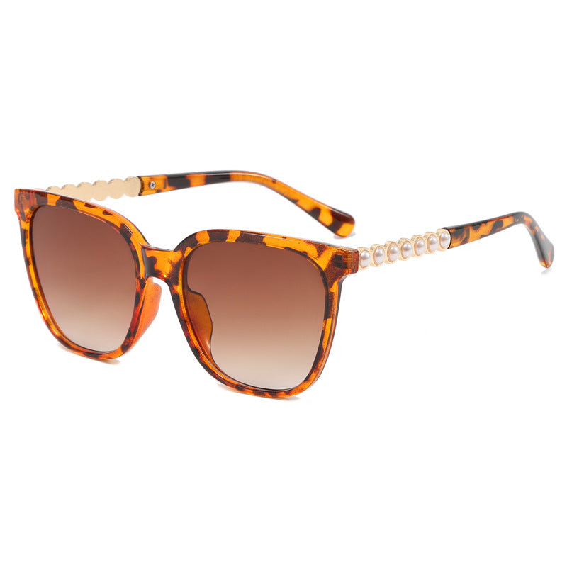 Damen Oversize-Sonnenbrille mit eleganter Perlenschmuck-Verzierung Karnz