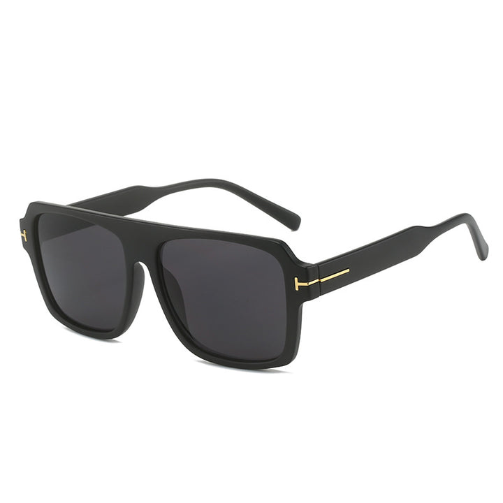 Damen quadratische Sonnenbrille mit modischem, transparentem Rahmen Karnz