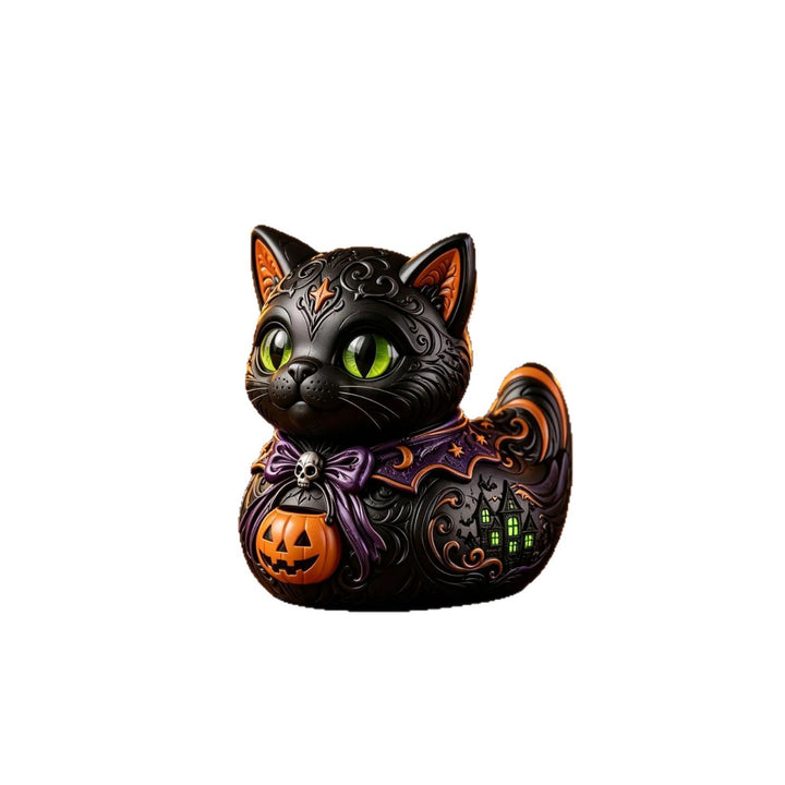 Dekorative Halloween-Katzenfigur Karnz