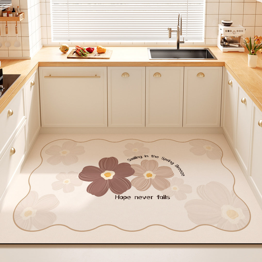 Dekorativer Floral-Zitat-Küchenmatte für Zuhause