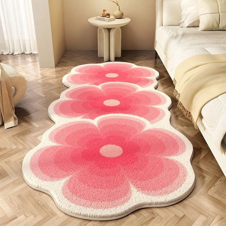 Blumen Design Plüsch Teppich