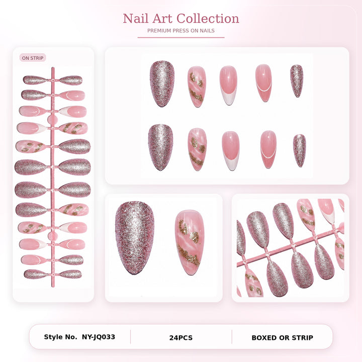 Premium Nagelkunst Set mit Glitzer und Blumenmuster Karnz