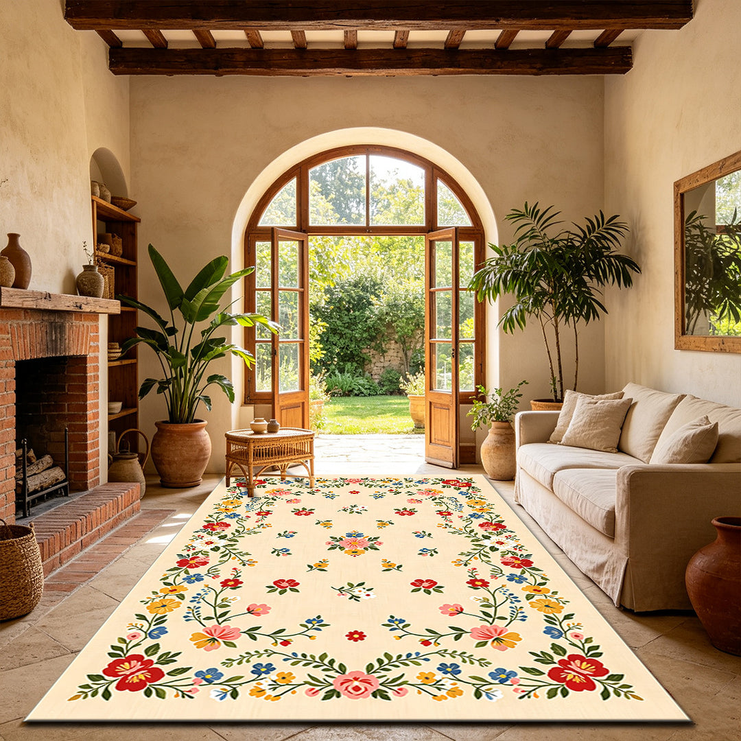 Blumenmuster dekorativer Teppich