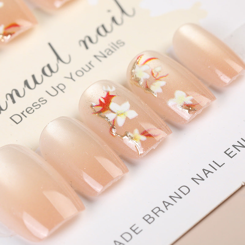 Künstlerisches Floral Press-On Nageldesign Set Karnz