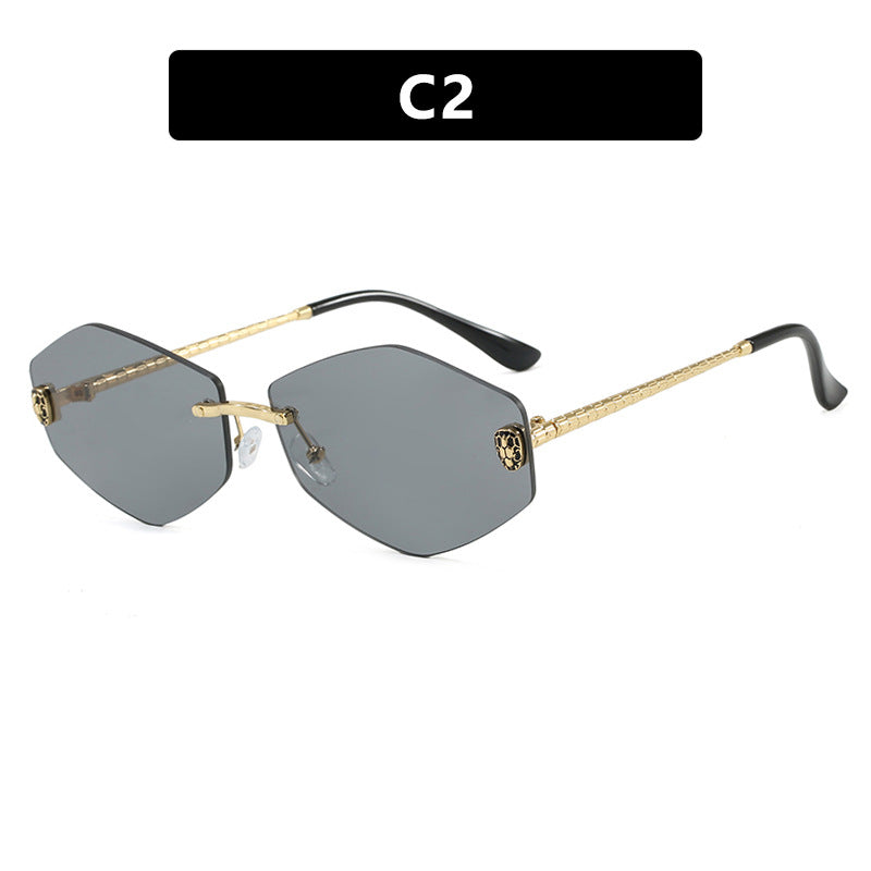 Damen geometrische Sonnenbrille im modernen Design mit elegantem Metallrahmen Karnz