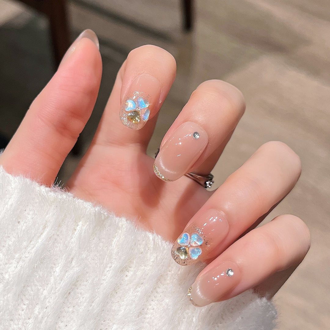 Dekorative Florale Press-On Nagelkunst Karnz