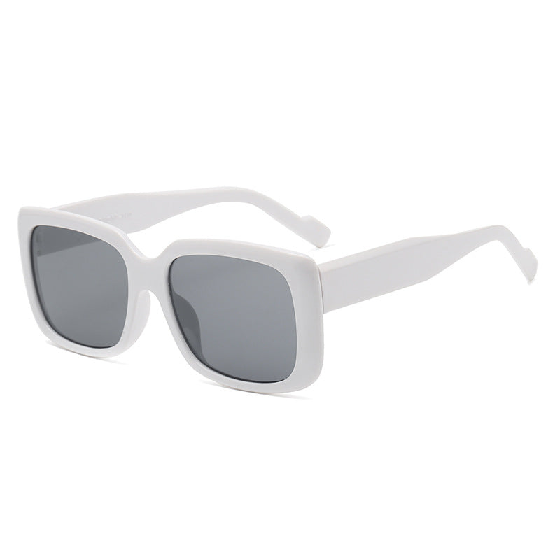 Damen modische quadratische Sonnenbrille mit transparentem Rahmen und innovativem Design Karnz