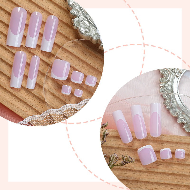 Elegantes skulptiertes Press-On Nagelkunst-Set Karnz