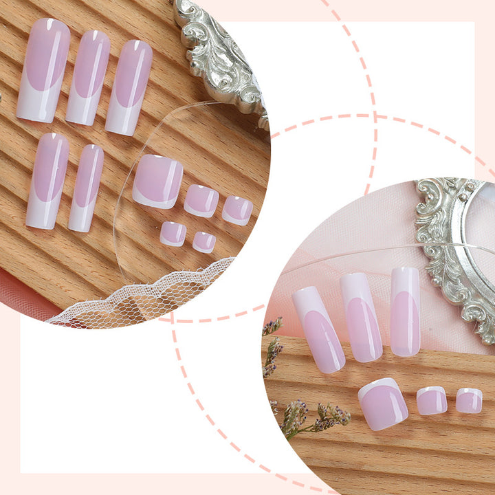 Elegantes skulptiertes Press-On Nagelkunst-Set Karnz