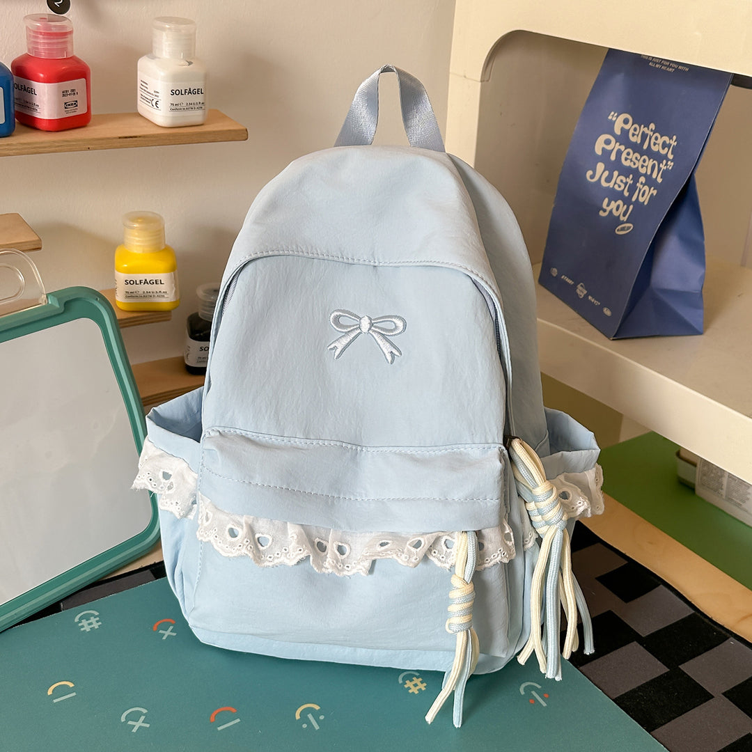 Stilvoller Bestickter Rucksack mit Schleifenakzent Karnz
