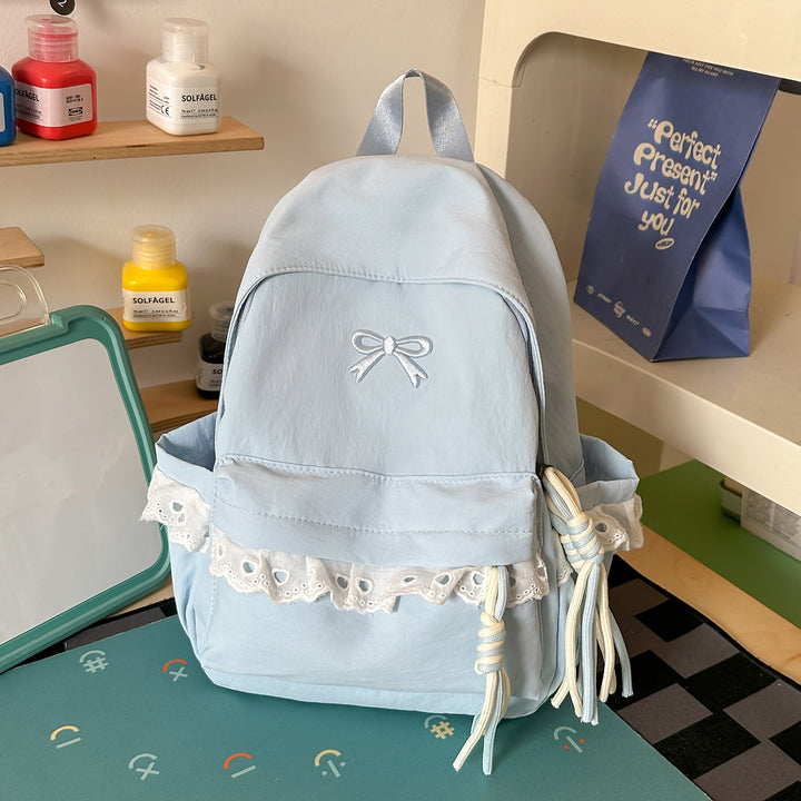 Stilvoller Bestickter Rucksack mit Schleifenakzent Karnz