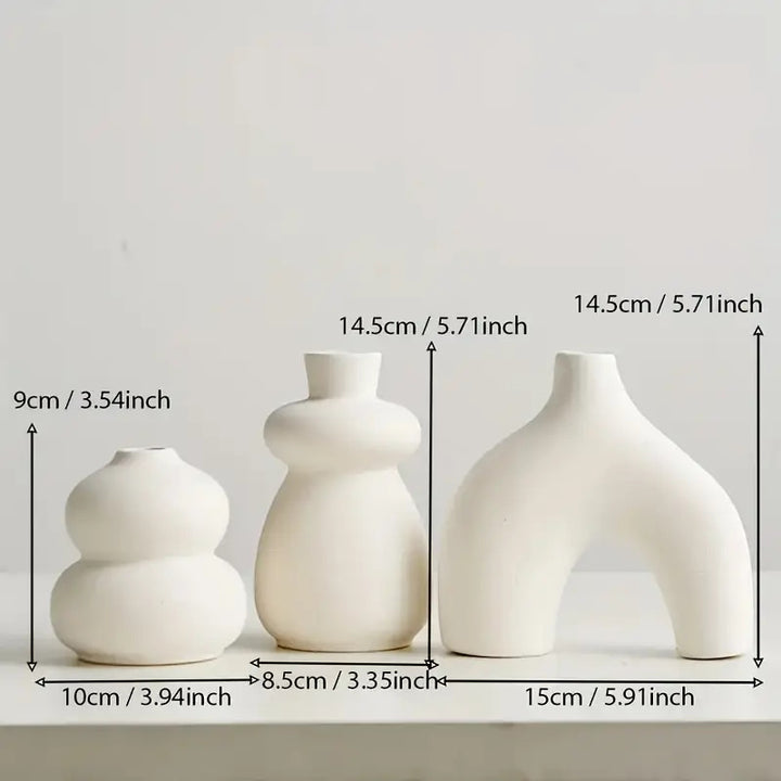 Künstlerisches kurvenförmiges Keramikvase-Set