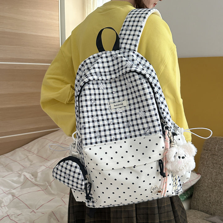 Stylischer Karostoff Casual Rucksack Karnz