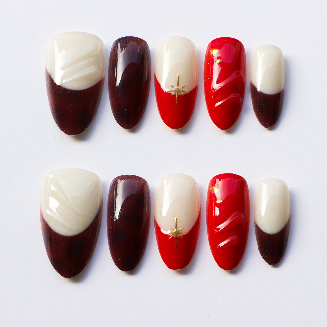 Künstlerisches Press-On Nagelset