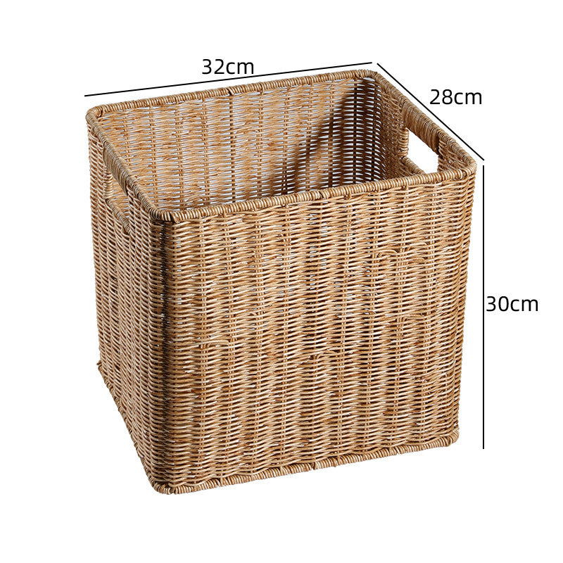 Unisex Rechteckiger Aufbewahrungskorb aus geflochtenem Rattan Karnz