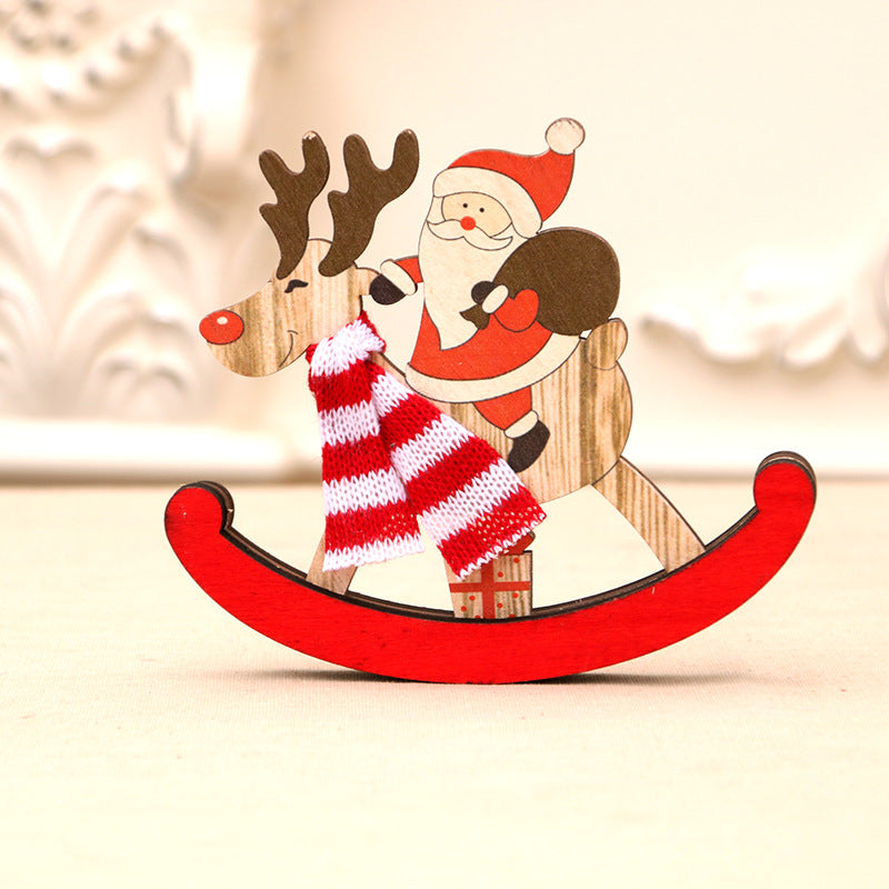 Dekorativer Holzhirsch- und Schneemann-Figurine Karnz