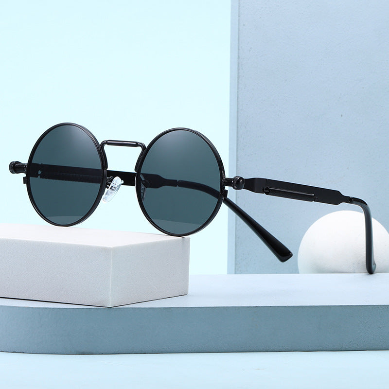 Damen Modische runde Sonnenbrille mit präzisem Metallrahmen Karnz