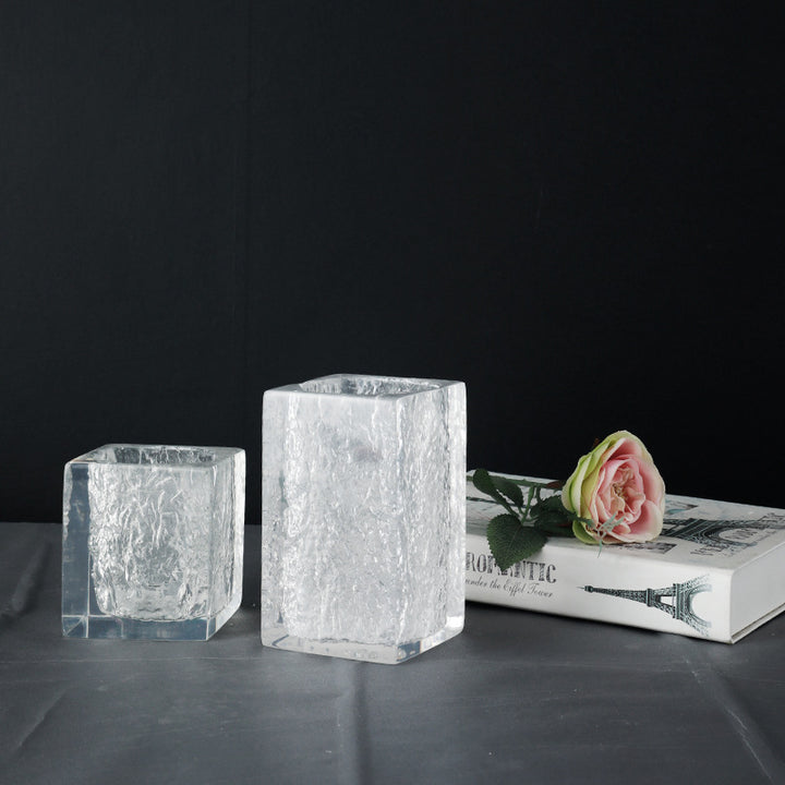 Texturierter dekorativer Glasblumentopf